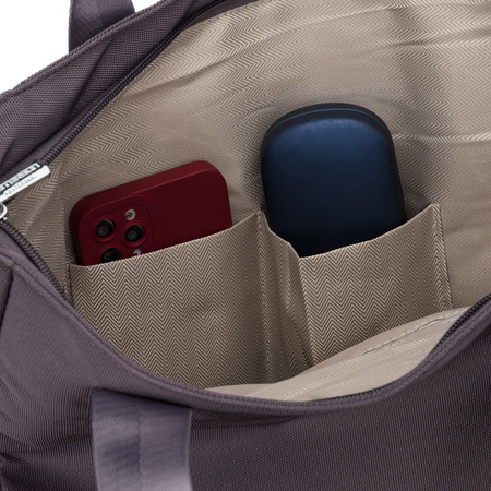 Graue Damen-Shopper-Tasche mit Henkeln und abnehmbarem Gürtel, mit Reißverschluss verschließbar - Peterson