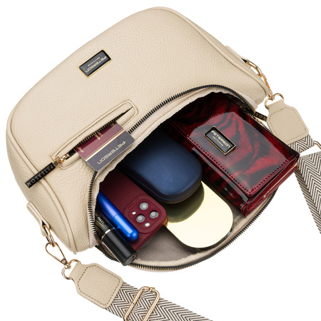 Damen-Gürteltasche aus Öko-Leder in Beigeton mit Rücktasche – Peterson