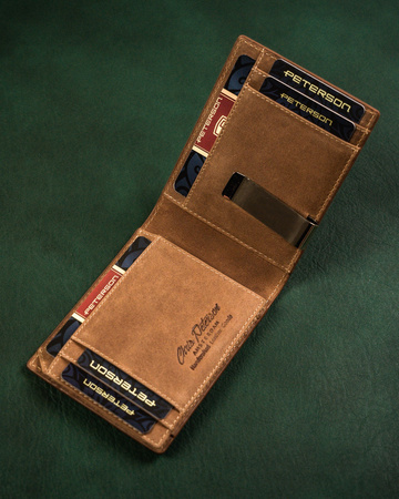 Herren Geldbörse aus Leder mit Geldklammer – Peterson