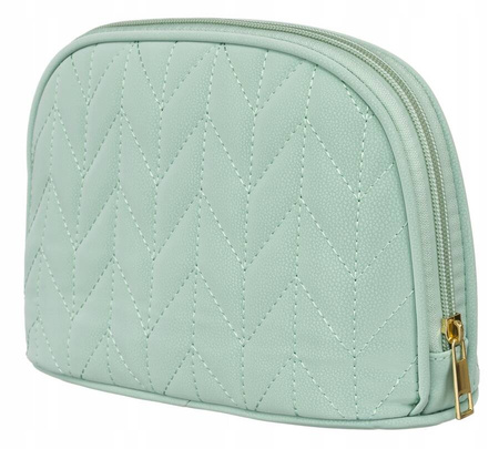 Praktische Damen Kosmetiktasche in Grün mit Fischgrätstruktur – Peterson