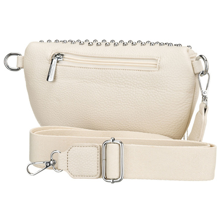 Modische Damen-Gürteltasche aus Öko-Leder in hellem Beigeton, mit Reißverschluss verschließbar – Peterson