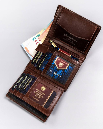 Herren-Geldbörse aus Leder ohne Verschluss – Peterson