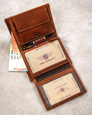 Große Herren Geldbörse aus Leder mit geprägtem Sternzeichen – Peterson