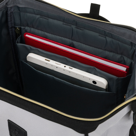 Damen-Rucksack aus Polyester in Grau-Schwarz, ideal als Handgepäck - Peterson