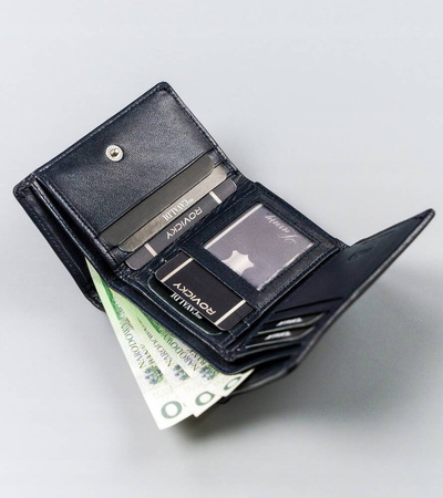 Kleine Damen Geldbörse querformat aus echtem Leder mit Druckknopf – 4U Cavaldi