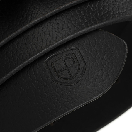 Klassischer, schwarzer Herren-Gürtel aus Leder mit traditioneller Schnalle - Peterson