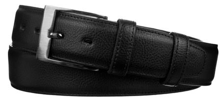 Herren Ledergürtel mit klassischer silberner Schnalle – Rovicky