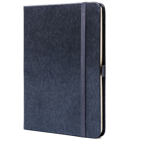 Graues Notizbuch im B6-Format, liniert, mit Gummiband zum Verschließen – Peterson