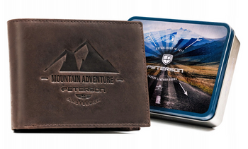 Große Herren Geldbörse aus Leder mit Zierprägung – Peterson