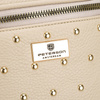 Beige Damen-Bauchtasche aus Öko-Leder, verziert mit Nieten – Peterson