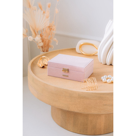 Abschließbare Schmuckschatulle aus Leder, rosa – Peterson