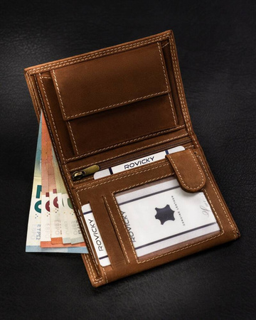 Große Herren Geldbörse aus Echtleder in Hochformat – Always Wild