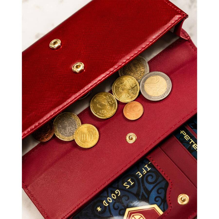 Modische Damen-Geldbörse rot aus Lackleder - Peterson