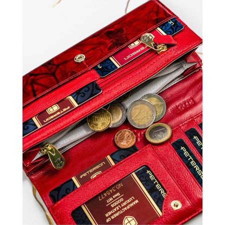 Große rote Damen Geldbörse mit vielen Fächern – Peterson