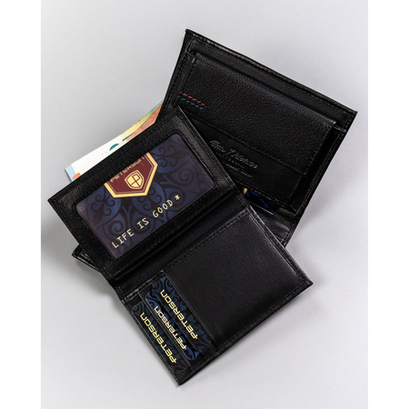 Herren Geldbörse aus Leder als Geschenk mit Schlüsselanhänger und Survival-Karte – Peterson