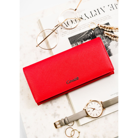 Geräumige, modische Damen Geldbörse in Rot aus Öko-Leder – 4U Cavaldi