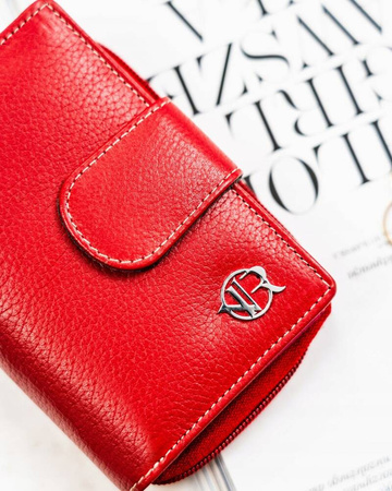 Stilvolle Damen Geldbörse aus Leder mit Druckknopf und Reißverschluss – Rovicky