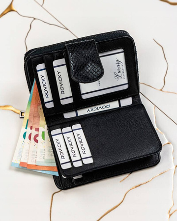 Glänzende Damen Geldbörse aus echtem Leder – Lorenti