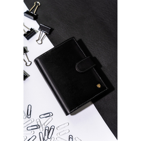 Schwarze Herren Geldbörse aus Leder mit RFID – Rovicky