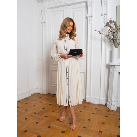 Damen Geldbörse aus Leder im Querformat mit Druckknopf – Rovicky