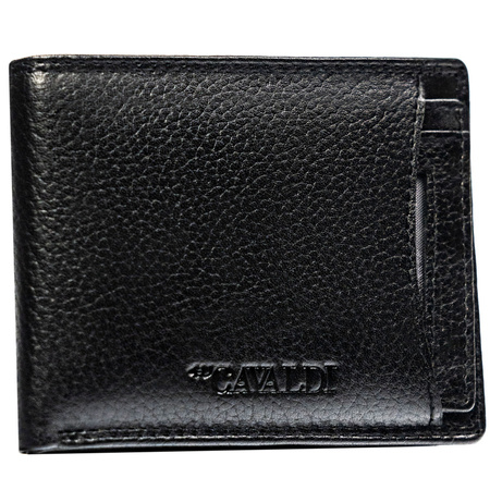 Kartenetui querformat schwarz aus Leder in Geschenkbox – 4U Cavaldi