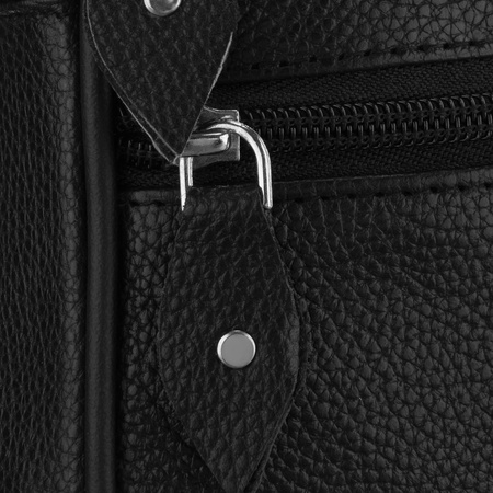 Kleine Herrentasche aus Leder in Schwarz mit Reißverschluss – Rovicky