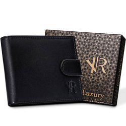 Große Herren Geldbörse aus Leder mit Druckknopf – Rovicky