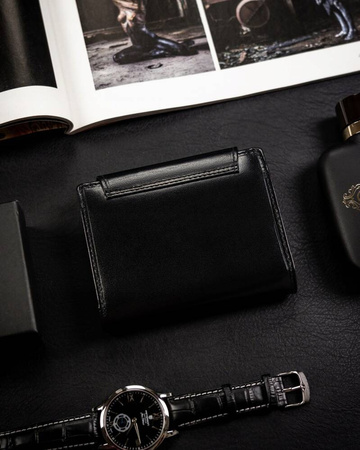 Damen Geldbörse aus Leder mit Druckknopf – Rovicky