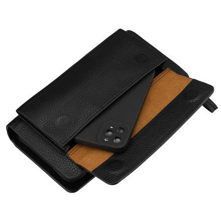 Herren-Handgelenktasche aus Öko-Leder in Schwarz – Rovicky