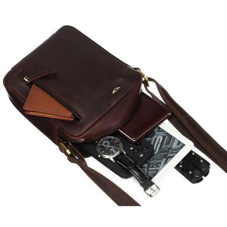 Herren Ledertasche mit Reißverschluss – Peterson