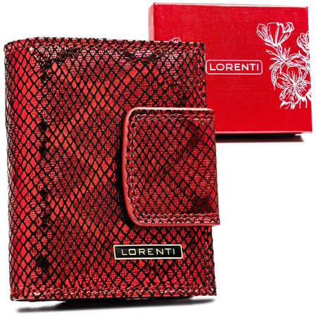 Kleine Damen Geldbörse aus Leder mit Druckknopf und Bügelverschluss – Lorenti