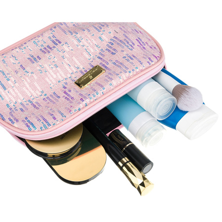 Rosa Kosmetiktasche aus synthetischem Material, einteilig - Peterson