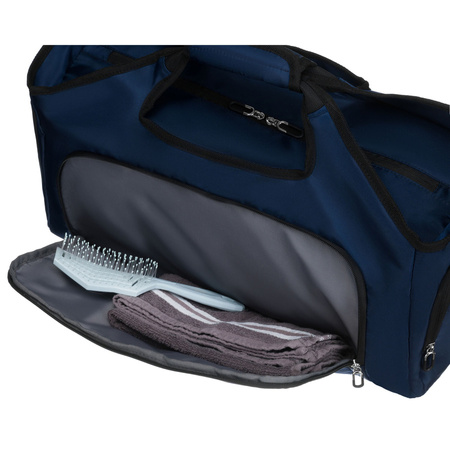 Schwarz-marineblaue, sportliche Reisetasche zum Umhängen mit abnehmbarem Gürtel – Peterson