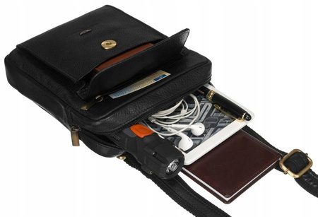 Herren Schultertasche aus Leder – Peterson