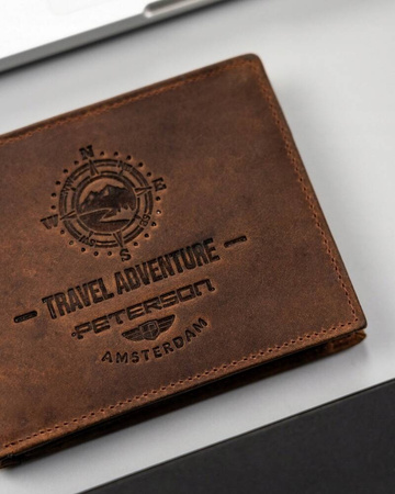 Herren Geldbörse aus Leder mit Zierprägung – Peterson