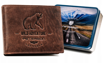 Große Herren Geldbörse aus Leder mit Zierprägung – Peterson