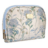 Blau-beige Reise-Kosmetiktasche aus Synthetikmaterial mit Blumen verziert - Peterson