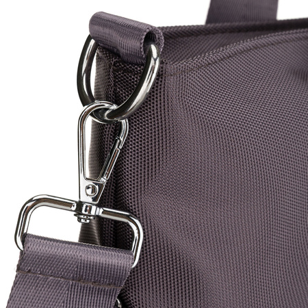 Damen-Shopper mit einem Fach aus Polyester in Grau, ausgestattet mit einem abnehmbaren, verstellbaren Gürtel – Peterson