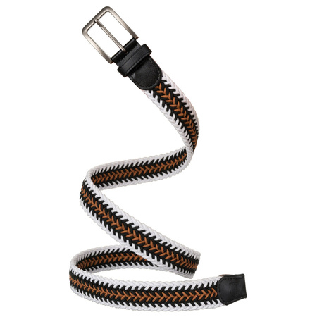 Elastischer Stoffgürtel in Weiß-Braun – Peterson