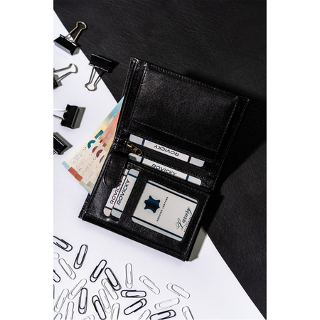 Elegante vertikale Geldbörse aus echtem Leder – Rovicky