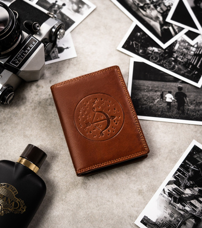 Große Herren Geldbörse aus Leder mit geprägtem Sternzeichen – Peterson