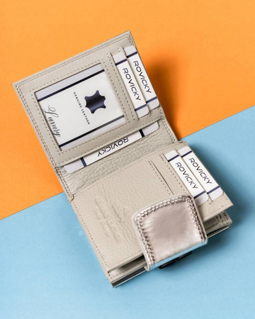 Stilvolle, kleine Damen Geldbörse aus Leder mit Bügel- und Druckknopf – Lorenti