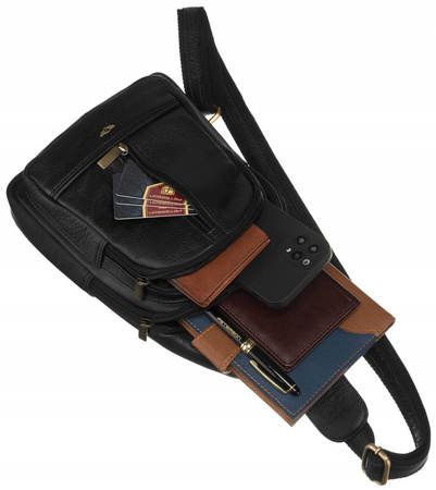 Herren-Rucksack aus Leder für eine Schulter – Peterson