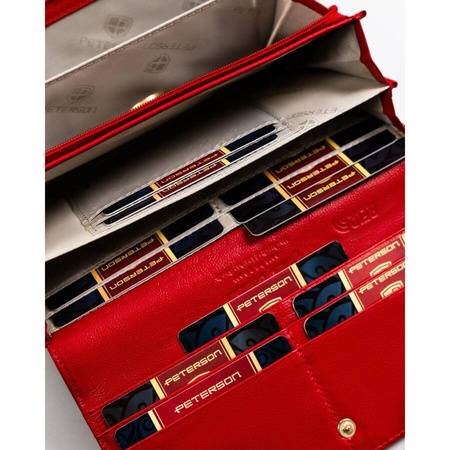 Große rote Damen Geldbörse mit RFID-Schutz – Peterson