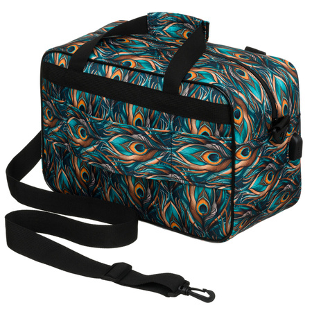 Reisetasche aus strapazierfähigem Polyester mit Pflanzenmuster und abnehmbarem Gurt – Rovicky