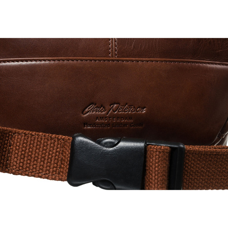 Braune Herren-Bauchtasche aus Leder mit Taschen und Schlüssel-Etui – Peterson