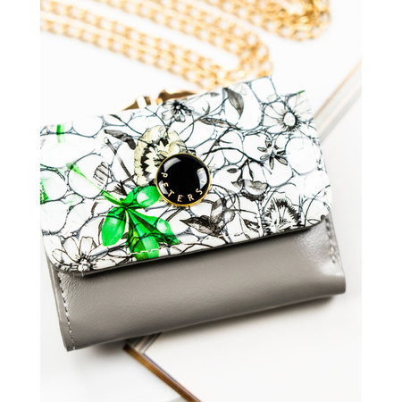 Kleine Damen Minigeldbörse aus grünem Leder – Peterson