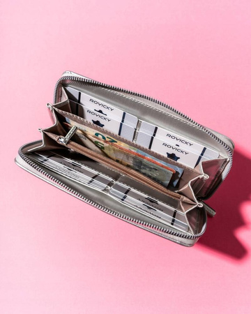 Elegante Damen Geldbörse groß mit Reißverschluss – Rovicky