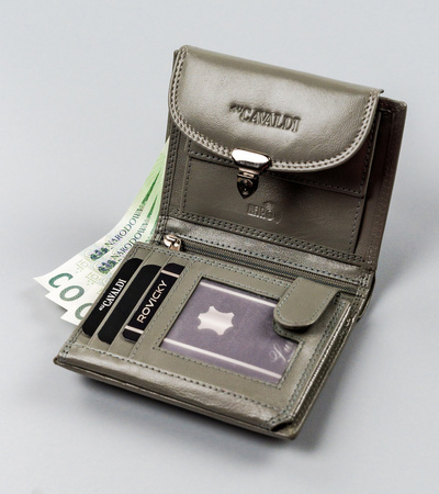 Mittlere Damen Geldbörse aus Echtleder mit Druckknopf – 4U Cavaldi