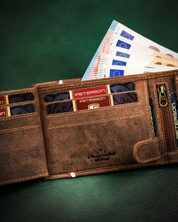 Herren Geldbörse aus Leder ohne Verschluss – Peterson